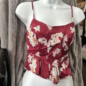 Free People April Printed Corset Top - Small [A005]